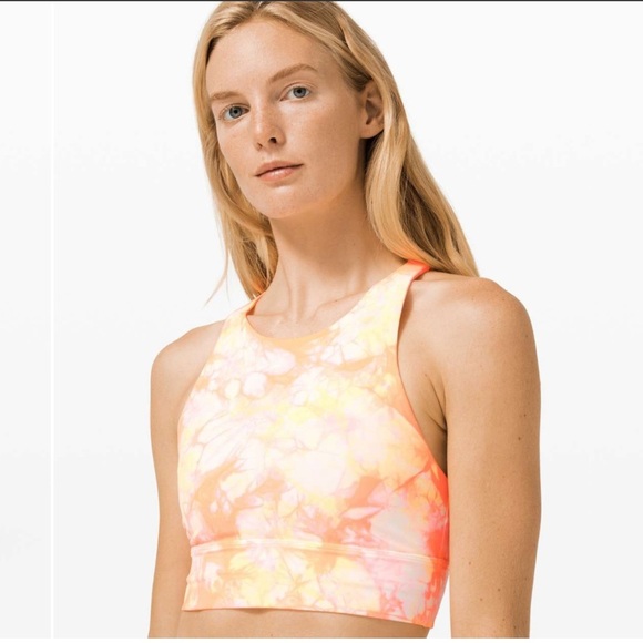 Lululemon Energy Bra High Neck Long Line Shibori Size 10 - Picture 4 of 13